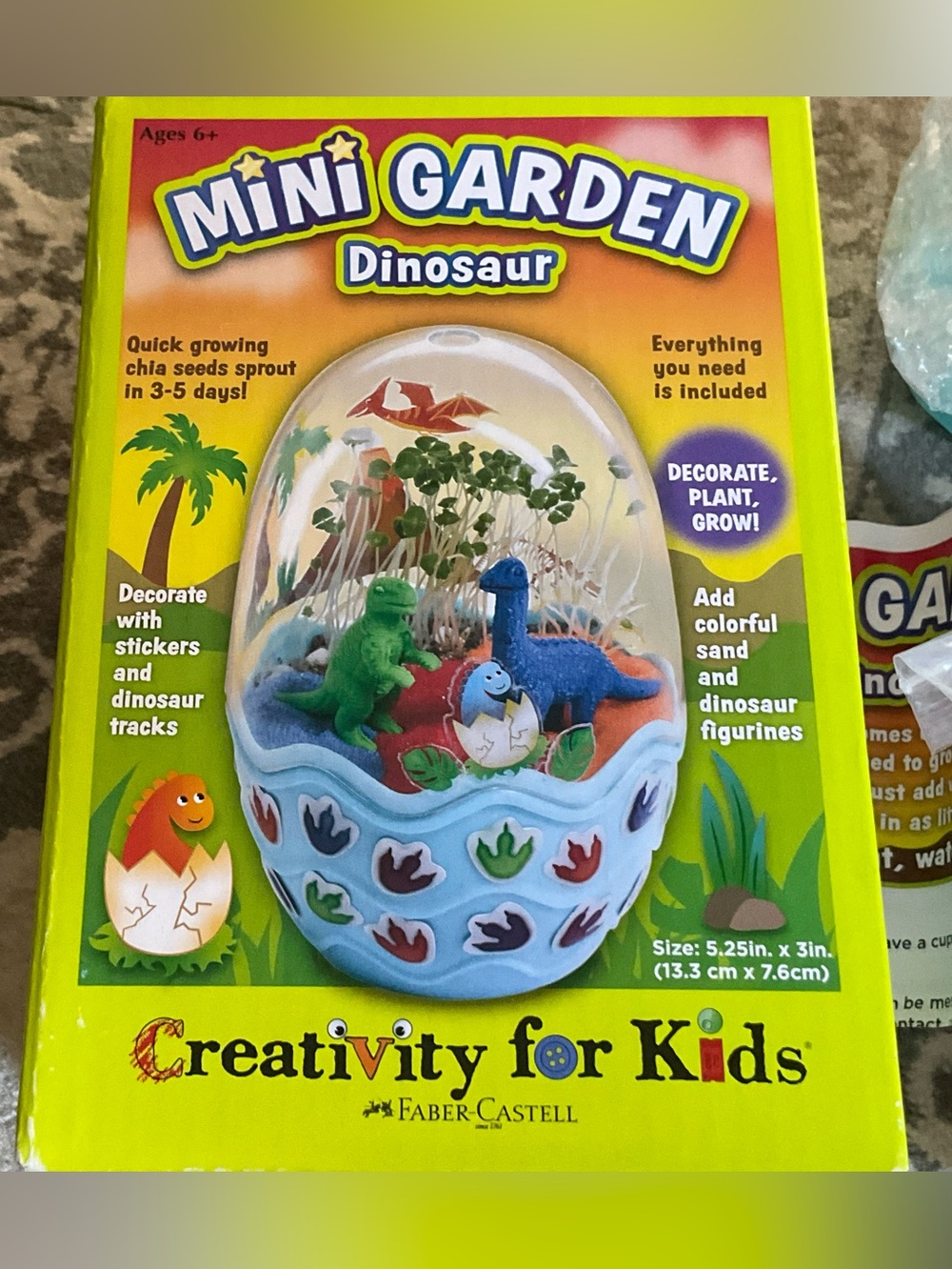 Mini Chia seed garden dinosaur boys kids activity set toy learning